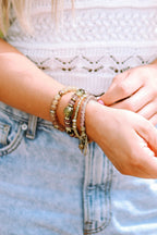Brown Bohemian Crystal Pendant Tassel Bracelet