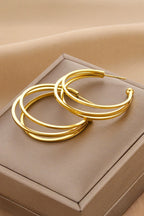 Gold Minimalist Triple Hoop Earrings