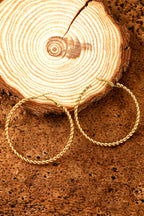 Gold Twisted Large Hoop Earrings