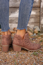 Quinn Cut Out Suede Ankle Boots