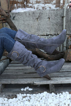 Kennedy Dual Buckle Strap Side Zip Boots