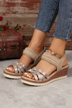 Violet Criss Cross Platform Sandals