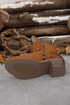 Eyelet Buckled Ankle Boots