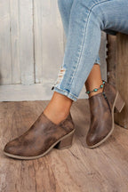 Tulip Opening Suede Ankle Boots