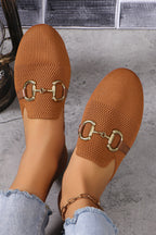 Zara Strap Buckle Decor Slip On Flats
