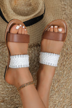 Woven Strap Flat Slippers