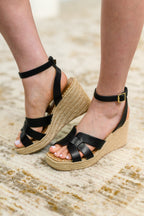Behold Black Braided Twine Wedge