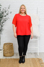 Best Of My Love Short Sleeve Blouse In Red