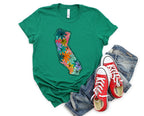 Wholesale California Floral Graphic Tee - White