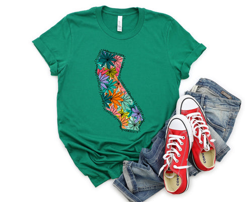 Wholesale California Floral Graphic Tee - White