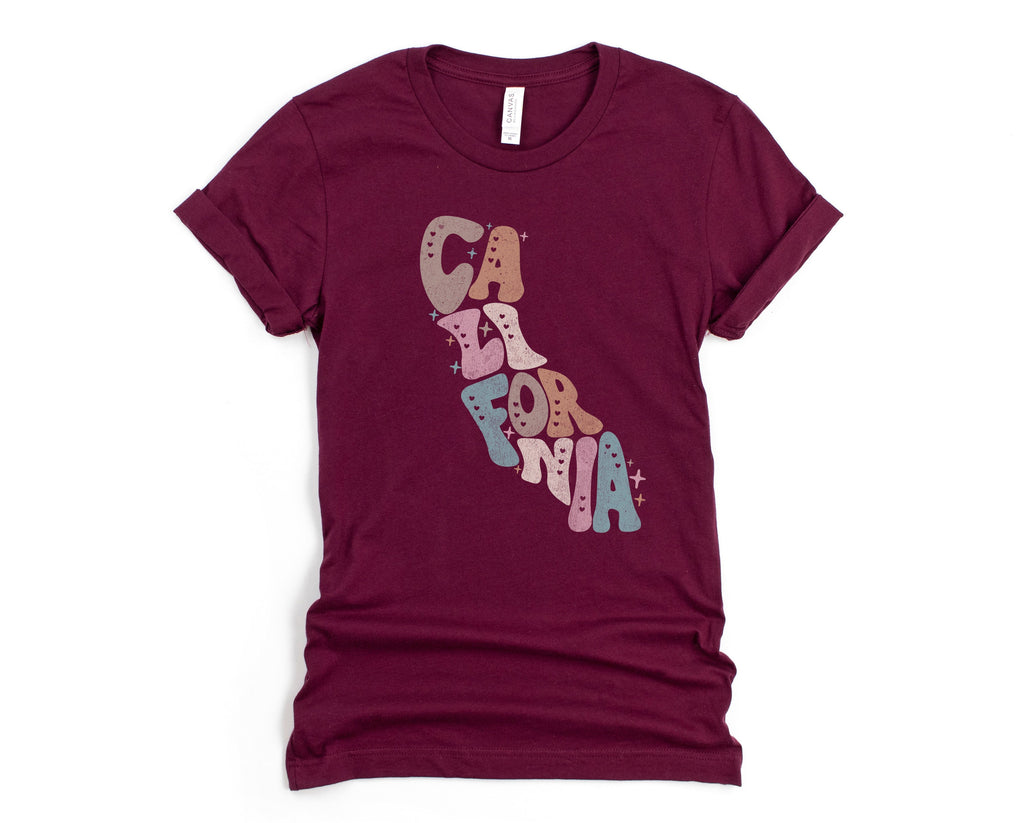Wholesale Pastel California Graphic Tee - Navy