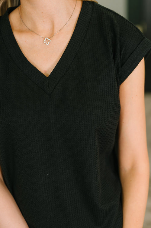 Classic Timeless V-Neck Tee in Black