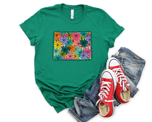 Wholesale Colorado Floral Graphic Tee - White