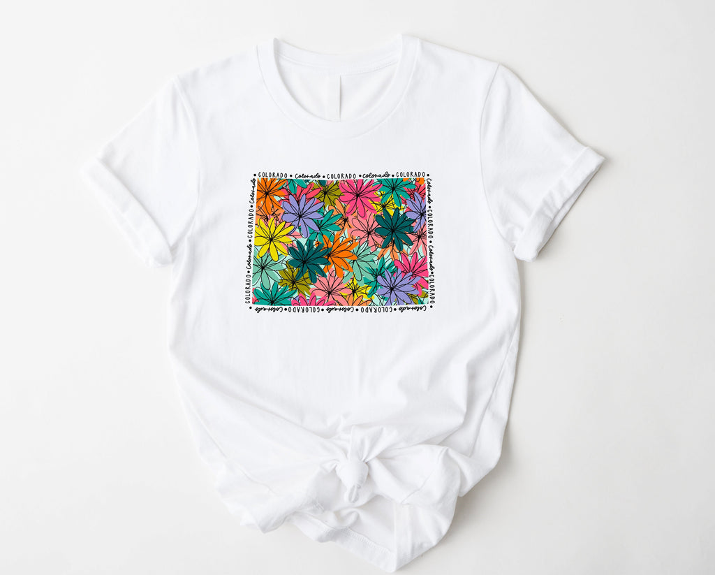 Wholesale Colorado Floral Graphic Tee - Mint
