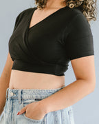Cross Over Boyfriend Sleeve ( with pockets for insertable cups/nursing pads)