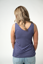IN STOCK Vera V Neck Tank - Slate Purple