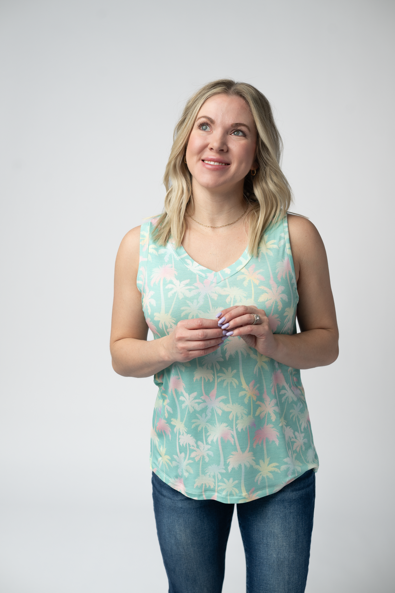 IN STOCK Noelle Tank - Aqua Palm