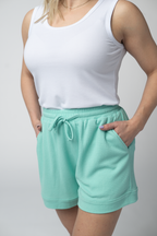 IN STOCK Weslie Waffle Shorts - Turquoise