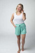 IN STOCK Weslie Waffle Shorts - Turquoise