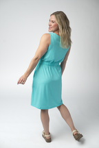 IN STOCK Beverly Button Dress - Aqua