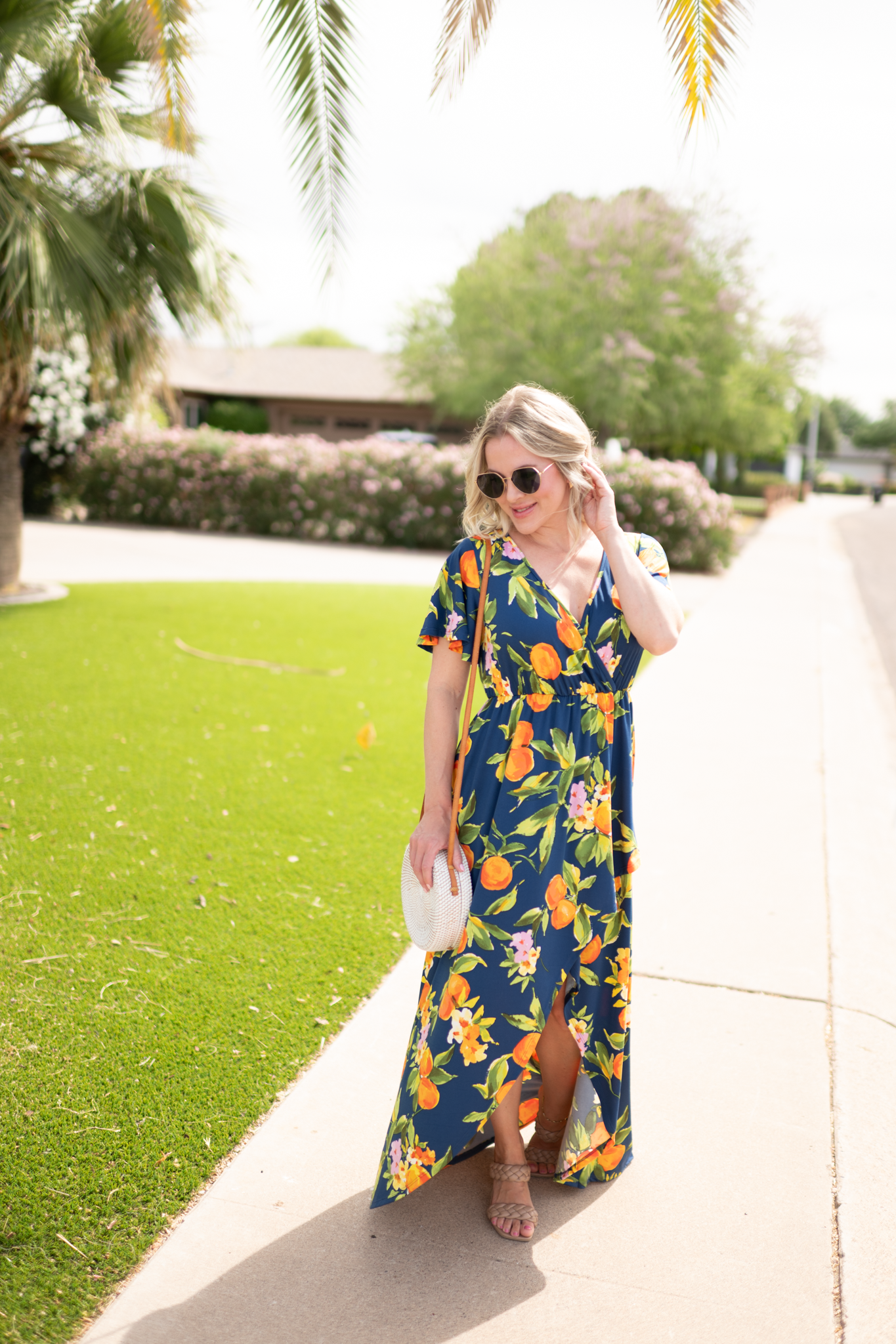 IN STOCK Harley High-Low Dress - Navy Citrus FINAL SALE