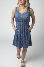 IN STOCK Beverly Button Dress - Nautical Navy