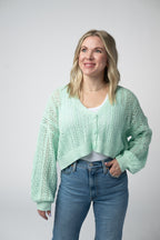 IN STOCK Callie Cropped Cardigan - Mint FINAL SALE
