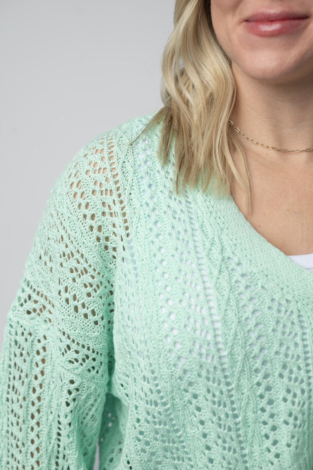 IN STOCK Callie Cropped Cardigan - Mint FINAL SALE