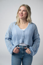 IN STOCK Callie Cropped Cardigan - Sky Blue FINAL SALE