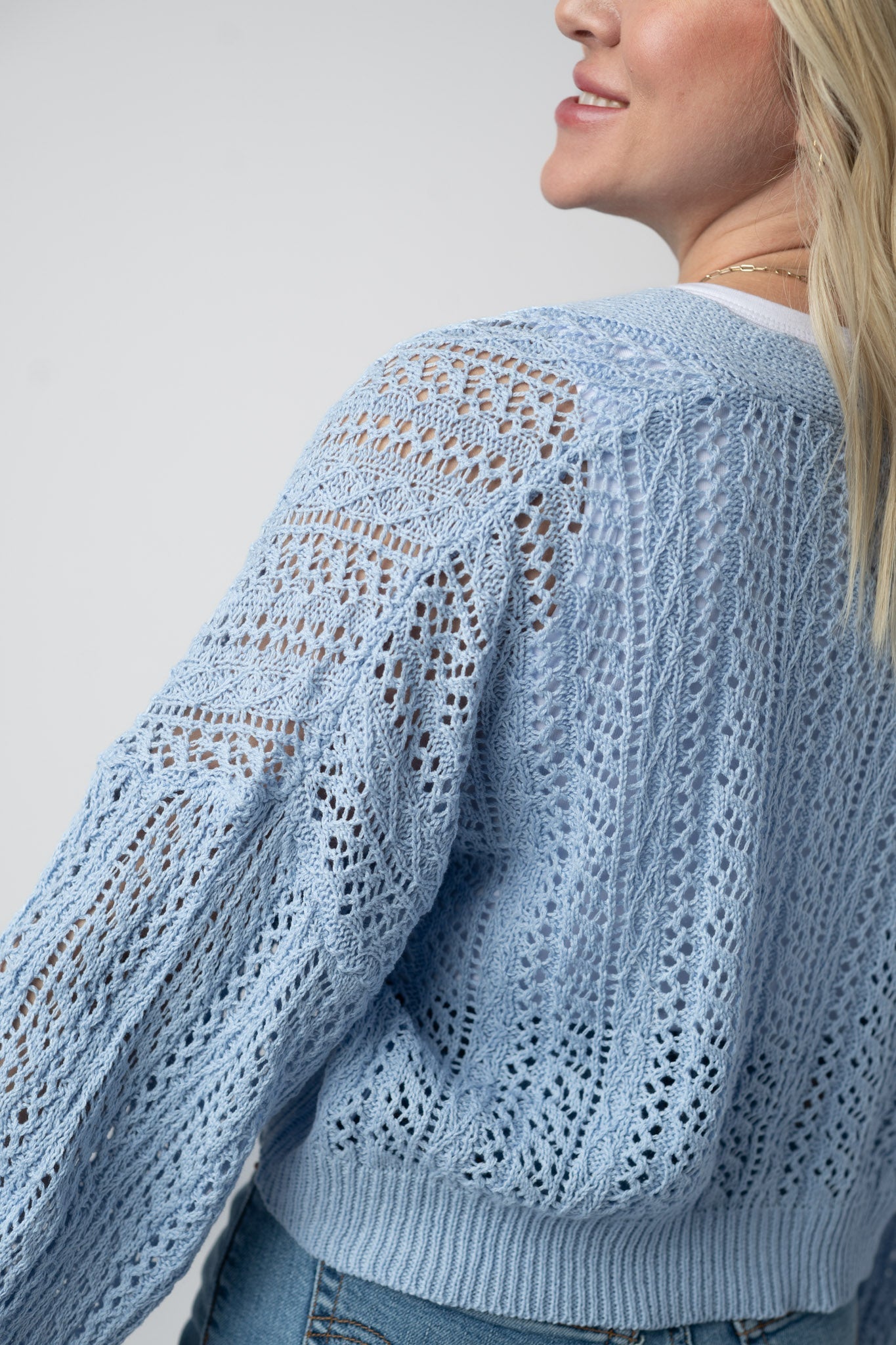 IN STOCK Callie Cropped Cardigan - Sky Blue FINAL SALE