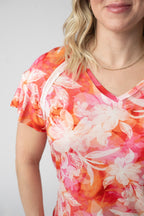 IN STOCK Raelynn V-Neck Top - Sunset Tropical Floral