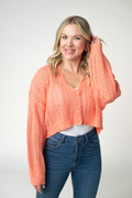 IN STOCK Callie Cropped Cardigan - Melon FINAL SALE