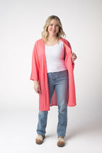 IN STOCK Ellie Cover-Up Kimono - Sunkissed Coral