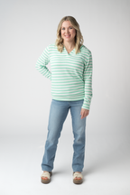 IN STOCK Amelia Striped Hoodie - Green