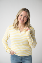 IN STOCK Amelia Striped Hoodie - Lemon