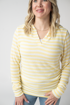IN STOCK Amelia Striped Hoodie - Lemon