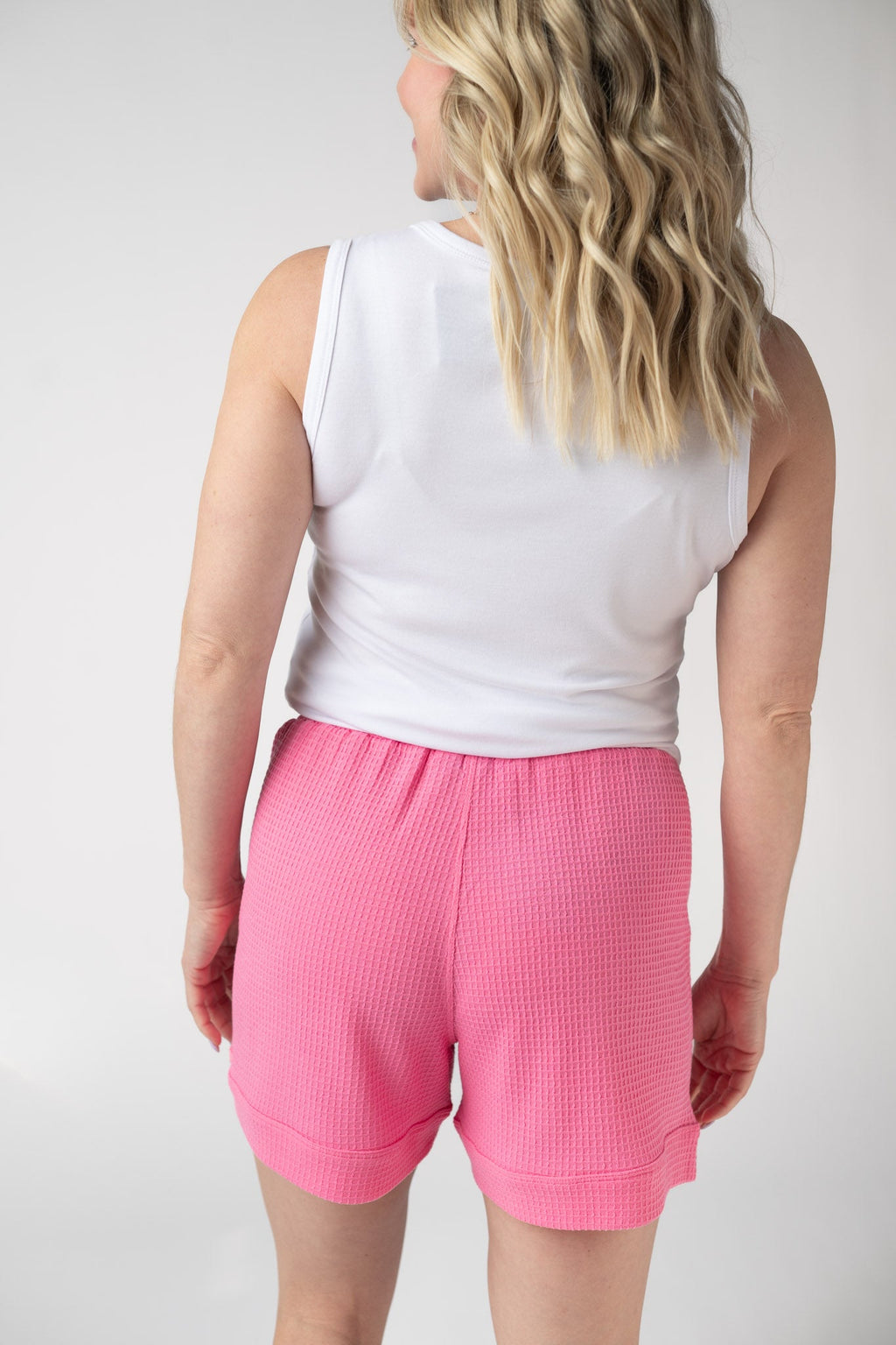 IN STOCK Weslie Waffle Shorts - Pink