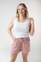 IN STOCK Candice Crinkle Shorts - Dusty Rose
