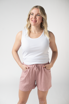 IN STOCK Candice Crinkle Shorts - Dusty Rose
