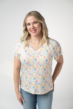 IN STOCK Raelynn V-Neck Top - Petal Gardens