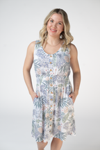 IN STOCK Beverly Button Dress - Pineapple Leaf