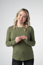 IN STOCK Reese Ribbed Long Sleeve Top - Olive