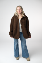 IN STOCK Teddy Oversized Shacket - Brown