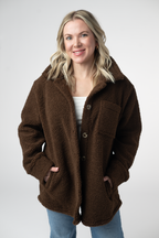 IN STOCK Teddy Oversized Shacket - Brown