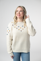 IN STOCK Micro Flower Sweater - Ivory