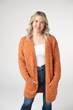 IN STOCK Carly Confetti Dot Cardigan - Pumpkin