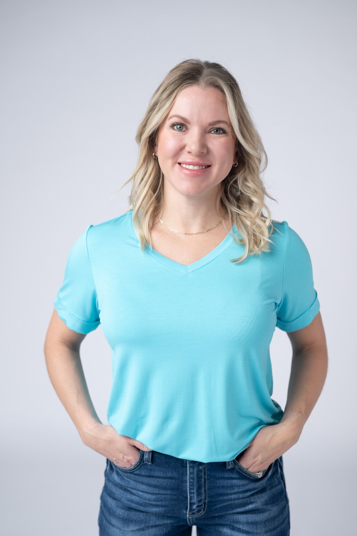 IN STOCK Sophie Top - Aqua Blue