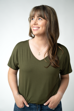 IN STOCK Chloe Cozy Top - Dark Olive
