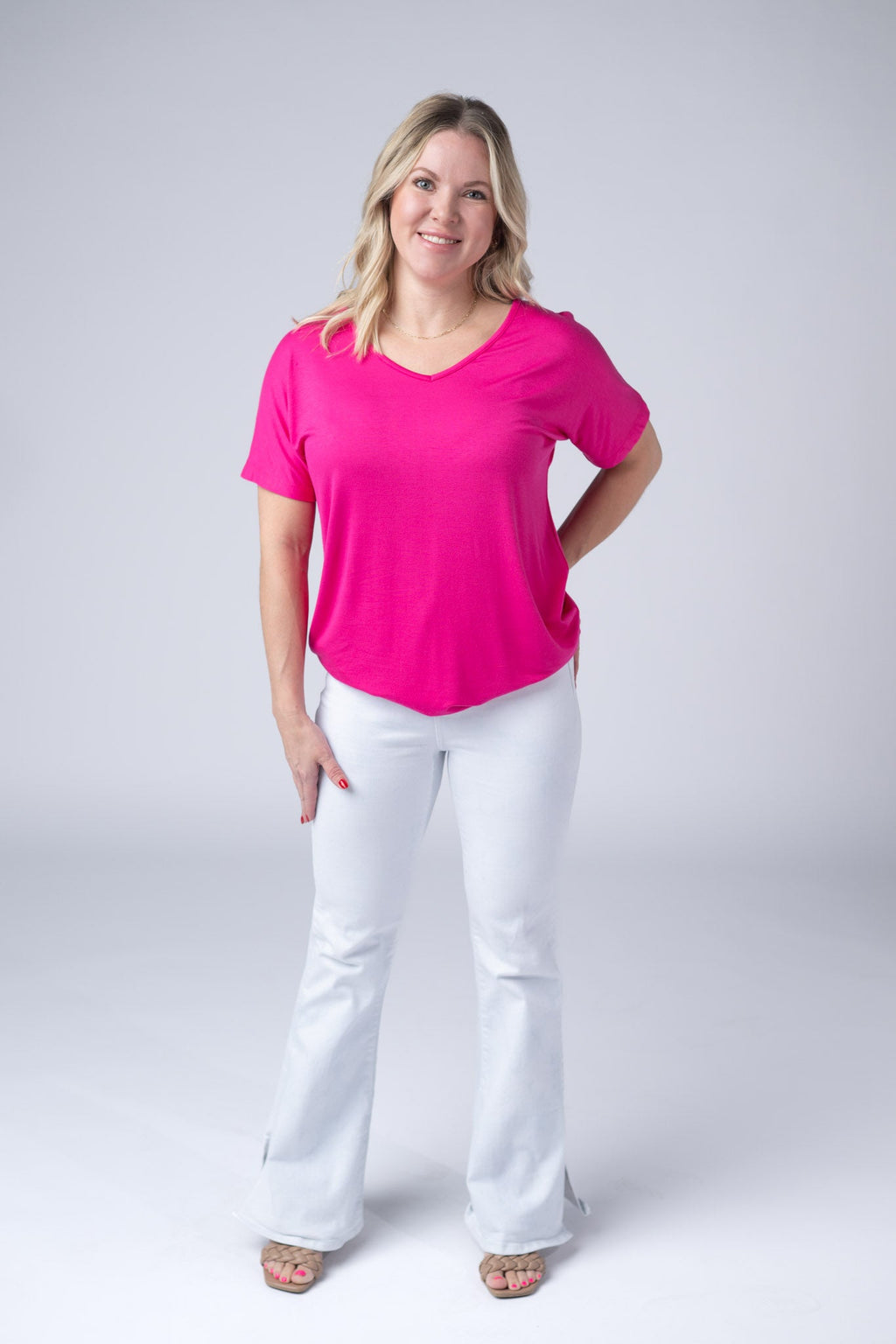 IN STOCK Chloe Cozy Top - Hot Pink FINAL SALE