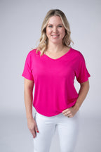 IN STOCK Chloe Cozy Top - Hot Pink FINAL SALE